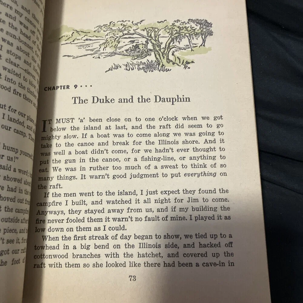 Mark Twain Vintage 1955 Adventures of Huckleberry Finn Book -Whitman Publishing-
